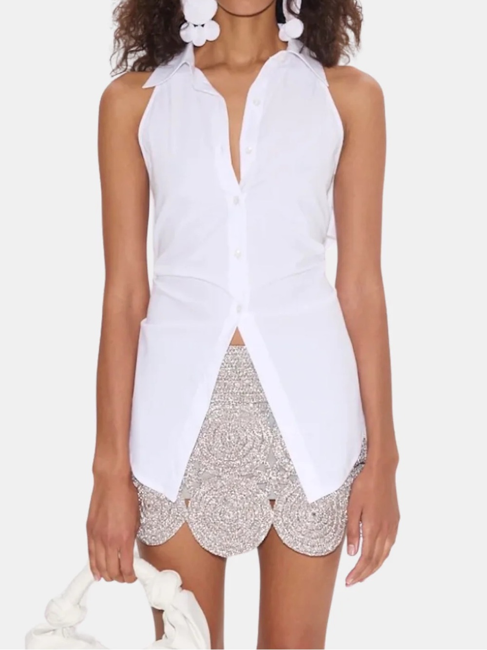 NWT SIMONMILLER Loch Sleeveless Poplin Button Up (M)